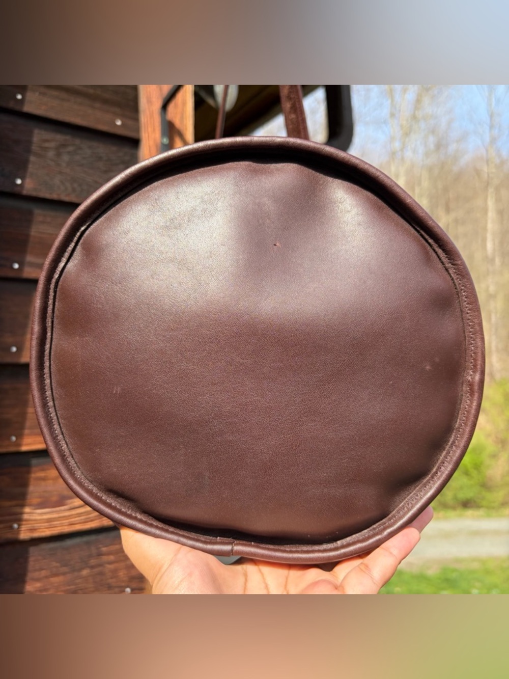 COACH Duffle Sac #9085 Mahogany Brown Leather Hungary Vintage 90s XL Bucket Bag - Picture 8 of 12